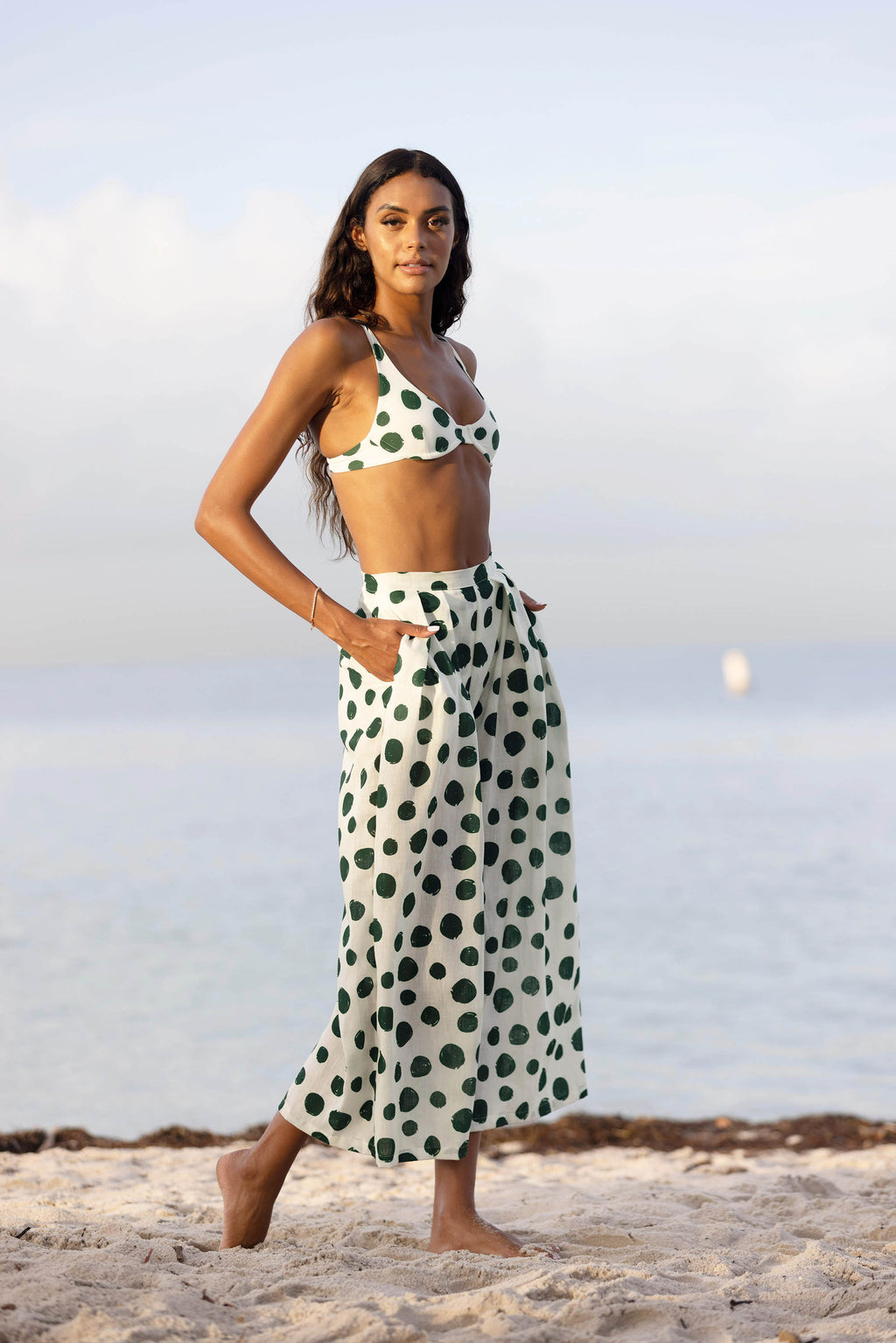 Azure wide leg trouser