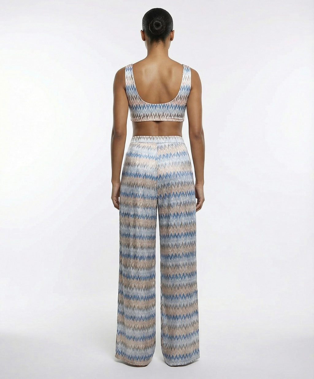 Laguna Satin Tie-Front Top – Desert Wave