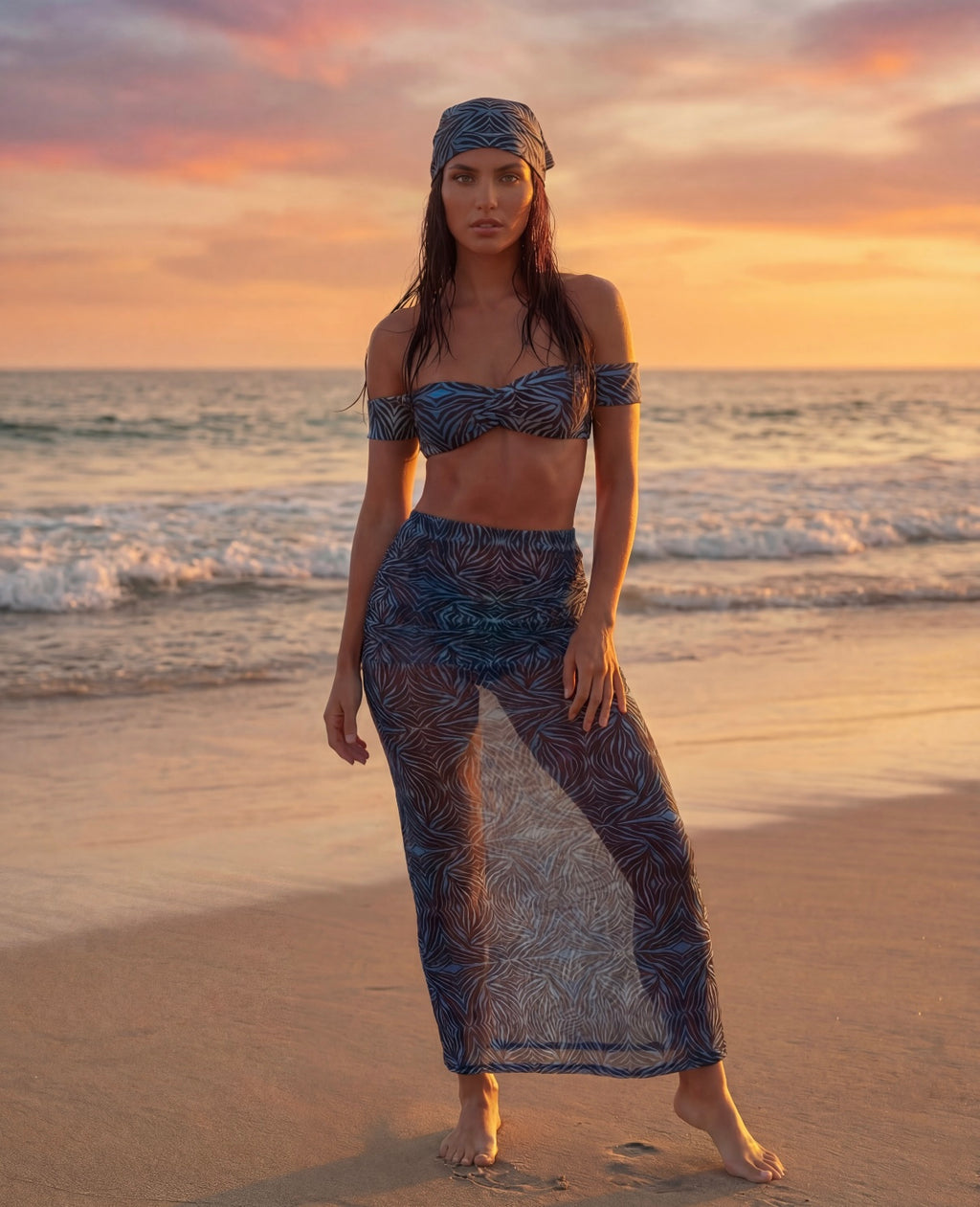 Venice Skirt in Blue Zebra